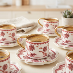 Coffee Cup and Saucer Set - 12 Pcs